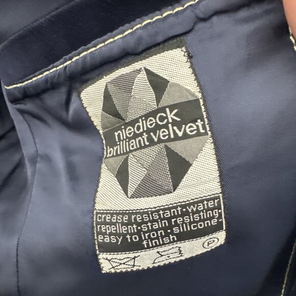 Vintage John Stephen Of London Limited Edition Men 38 Blue Velvet Blazer - Picture 6 of 9